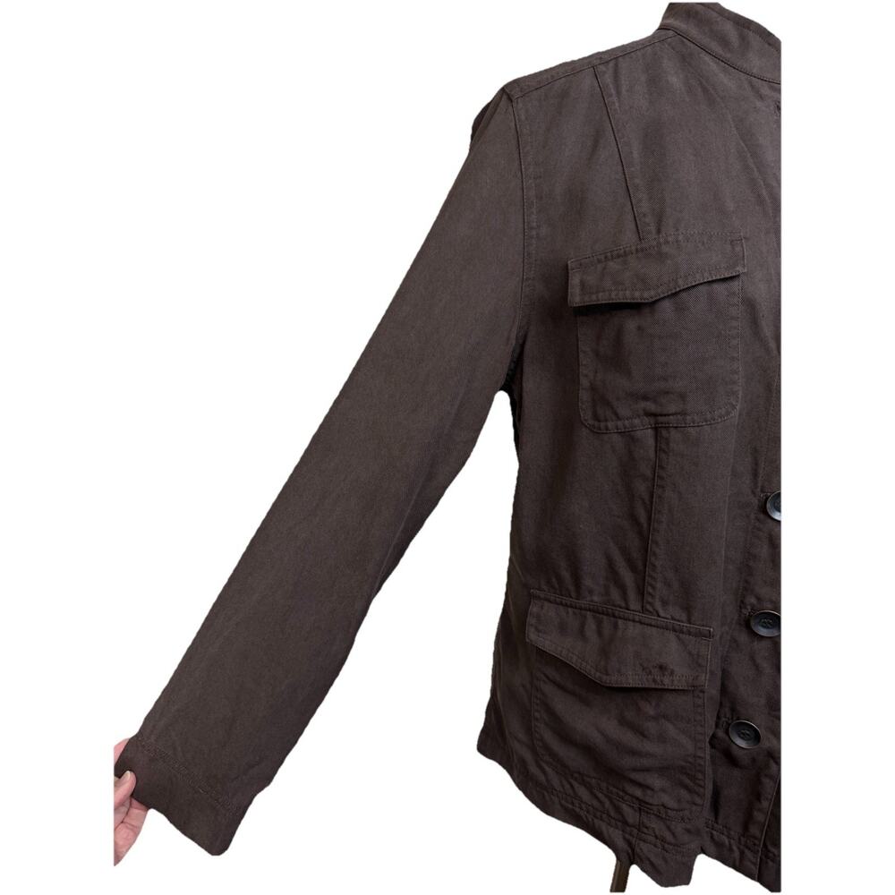 Christopher & Banks Women's Jacket Button Up Brown Sz M Lightweight Pockets - Picture 5 of 16